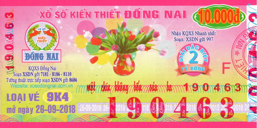 Vé số kiến thiết tỉnh Đồng Nai