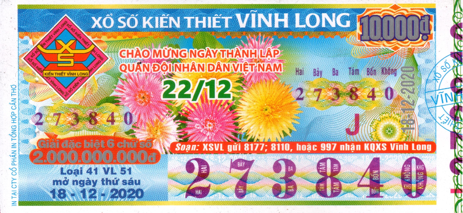 Vé số tỉnh Vĩnh Long