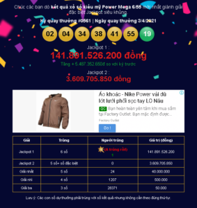 Trúng số Vietlott Jackpot 1 hơn 141 tỷ đồng