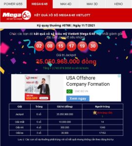 Tin trúng số Vietlott Mega 6/45 ngày 11/7/2021