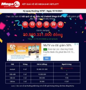 Tin trúng số Vietlott Mega 6/45 mới nhất ngày 15/10/2021