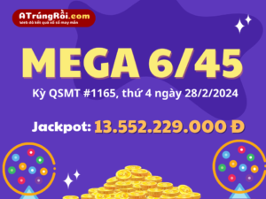 Xổ số Mega 6/45 lần thứ 3 liên tiếp trúng giải thưởng Jackpot vào ngày 28/2/2024